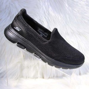 Skechers Go Walk 5 Walking Shoes Womens Sz 7 W Black Mesh Slip On  Loafers
